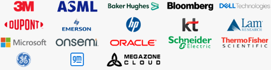 3M, ASML, Baker Hughes, Lam RESEARCH, HP, ONSEMI, ORACLE, Schneider Electric, EMERSON, DELL Technologies, Thermo Fisher SCIENTIFIC, KT, Bloomberg