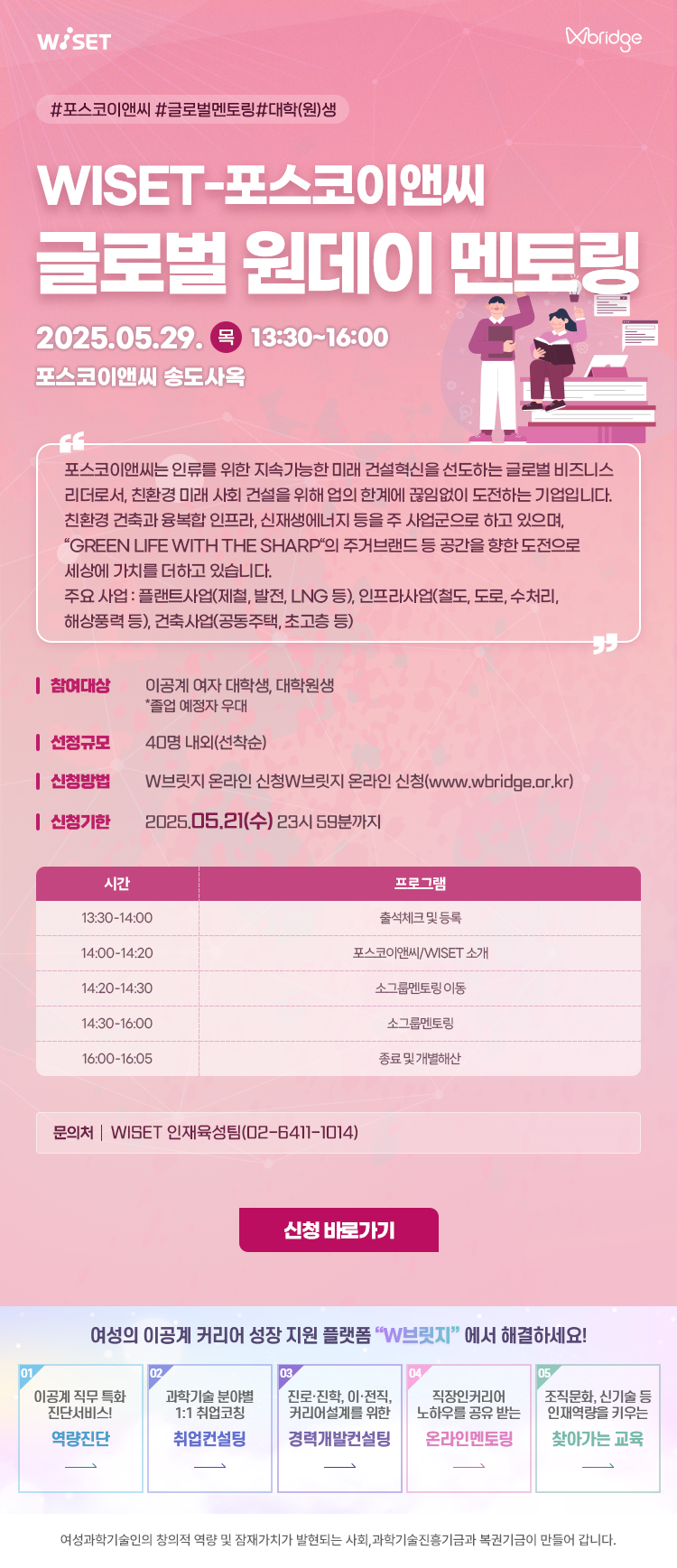 WISET-포스코이앤씨 글로벌 원데이 멘토링