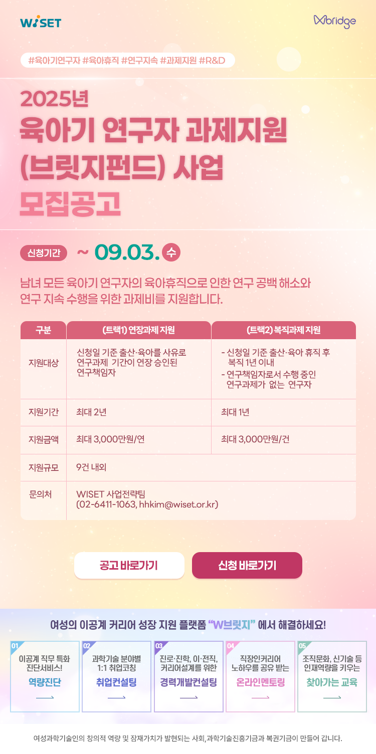 육아기 연구자 과제지원
