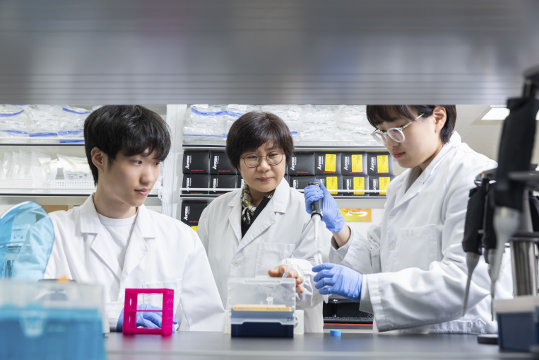 실험실에서의 임미희 KAIST 교수